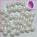 8mm AB white round half hole natural shell pearls beads